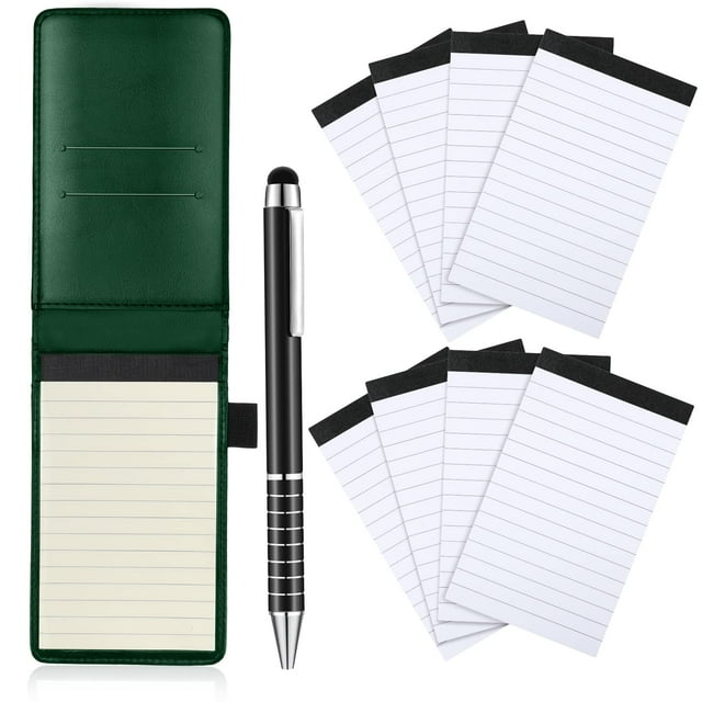 Set de Mini Porta Bloc de Notas de Bolsillo Outus con 50 Hojas Rayadas Verde