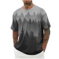 thumbnail image 3 of Camisas de Manga Larga para Hombres Imprimir Casual Cuello Redondo Blusa de Manga Corta, Camisas de Lino para Hombres, 3 of 5