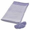 thumbnail image 2 of HomeRoots 516601 Purple Woven Cotton Striped Throw Blanket, 2 of 5