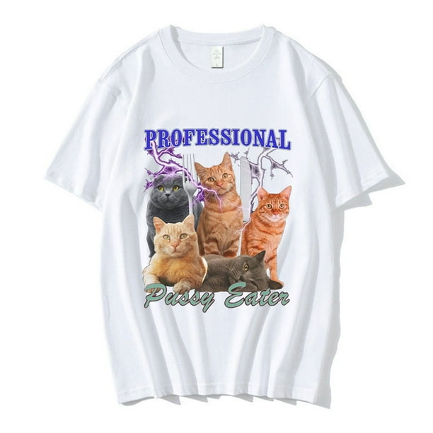 Camiseta divertida de amante de los gatos, ropa para hombre, camisetas de moda, camisetas informales de algodón de manga corta de gran tamaño.