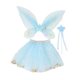thumbnail image 2 of Conjunto de 3 faldas y palos de tutú con alas de hada para niñas, fiesta temática infantil, disfraz Azul, 2 of 9