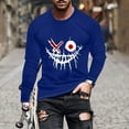 thumbnail image 2 of Birdeem Fashionable Mens Printed Top with Long Sleeved Round Neck and Smiling Face Printed Top/Shirtx, 2 of 4