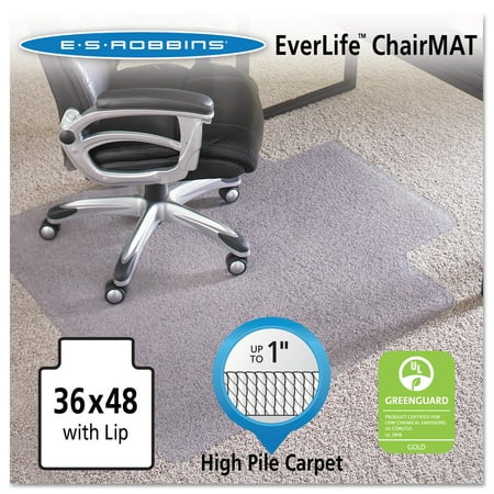 ES Robbins Performance Series 36 x 48 Chair Mat for High Pile Carpet, Rectangular with Lip