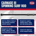 thumbnail image 2 of Penn Carnage III Surf Conventional Spinning Fishing Rod, 12’, Loads 30 – 50 Lbs, Black, 2 of 12