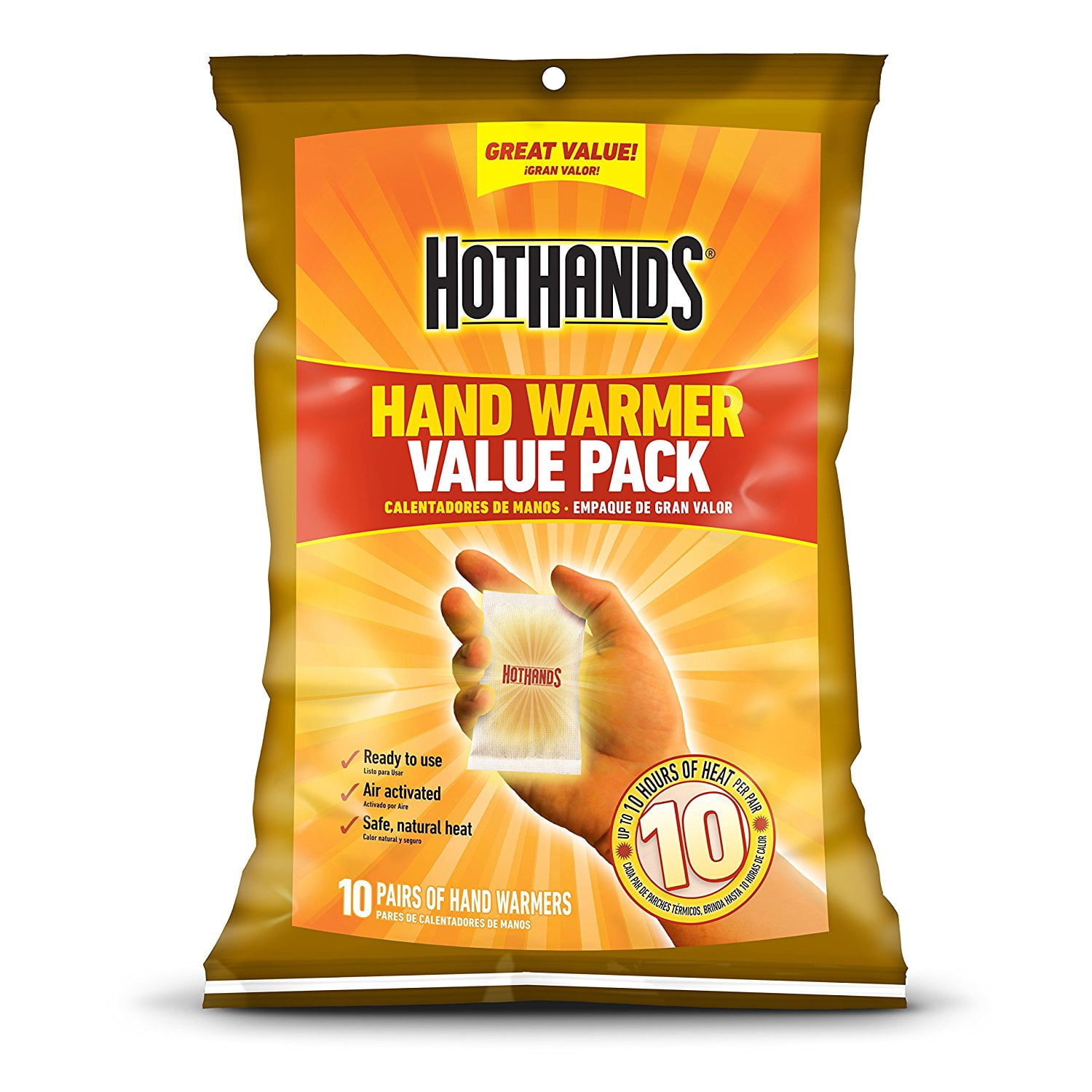 HotHands 10 Hour Hand Warmers, 12 10-Pair Value Packs (120 Pairs)