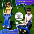 thumbnail image 5 of Sportspower Super 9 Metal Swing Set with Teeter-Totter, Glider, Roman Glider, Standing Swing, Trapeze, Blow-Molded Swing, 5 ft Slide, Anchor Kit, 6.1 ft Steel Frame, 5 of 10