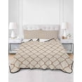 thumbnail image 3 of Beige Morocco Pattern Full Size Down Alternative Comforter,Lightweight Comforter Quilt Bedding Set with Pillow Shams Modern Moroccan Geometric Abstract Art Bed Comforter Duvet Insert 78"x90", 3 of 7