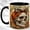 Black, variant on Leopard Bow Skull Coffee Mug, Spooky Autumn Mug, Ceramic 11 oz