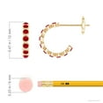 thumbnail image 3 of ANGARA Natural Bezel-Set Ruby Huggie Hoop Earrings in 14K Yellow Gold for Women (Size-1.8mm) | July Birthstone, Birthday, Anniversary, Jewelry Gift for Women | Natural Ruby Earrings, 3 of 8