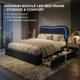 thumbnail image 3 of Yeshouse Estructura de cama Boucle con 2 cajones, plataforma tapizada con cabecero LED y listones de madera maciza. No necesita somier. Ideal para niños y adolescentes, 3 of 7