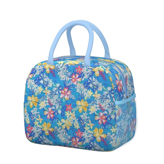 Womens Pioneer Flower Floral Print Pattern Lunch Box for Work,Insulated Lunch Bag for Women,Loncheras Para Mujer,Leakproof Adult Lunch Bag for Work,Beach,Travel,Picnic,Camping