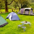 thumbnail image 2 of Zimtown Picnic Table with 4 Chair Seats Foldable Camping Table Aluminium Silver, 2 of 7