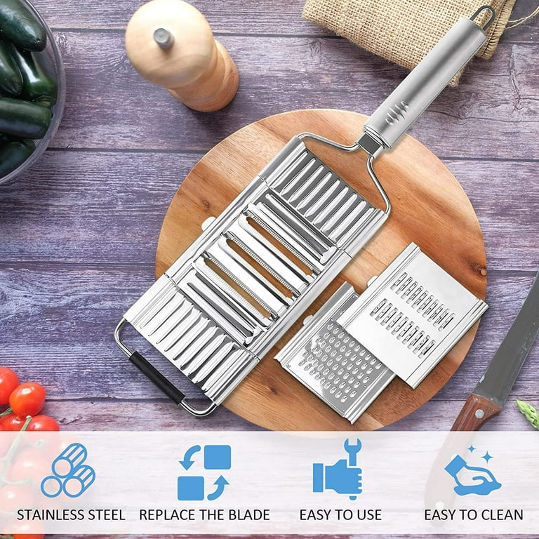 US Stainless Steel Cheese Grater Hand Held Rotary Shredder Cutter Slicer  Tools