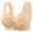 Beige, variant on Aofany Women's Plus Size Bras Front Closure Wirefree Jacquard Back Support Posture Bra Solid Color Soft Underwear