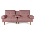 thumbnail image 3 of Sofá Cama de Lino Makora Palo de Rosa Modelo Hendrix Con Portavasos, 3 of 8