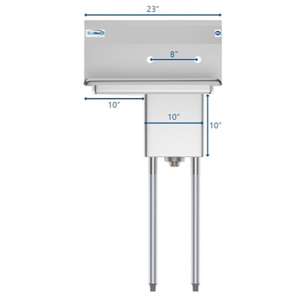 Koolmore 10x14x10 Left NSF Stainless Steel Kitchen Prep/Utility Sink in Silver