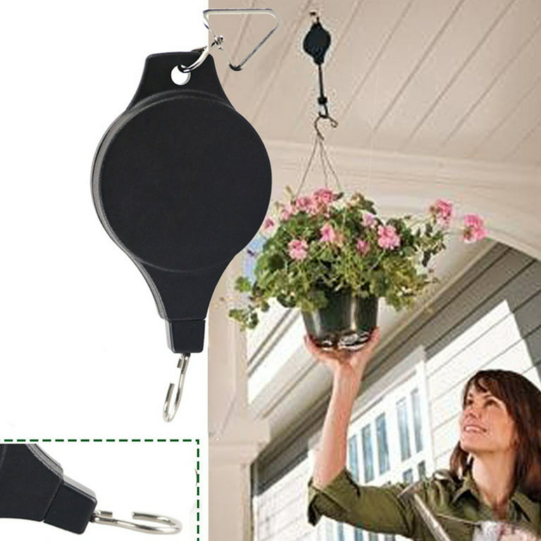 Retractable Plant Pulley Adjustable Heavy Duty Hanging Flower Basket Hanger  Hooks for Garden Baskets Pots and Birds Feeder