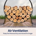 thumbnail image 7 of SPECSTAR 32 Inches Firewood Log Rack Hoop with Cover, Heavy Duty Solid Steel Fire Wood Storage Rack and Cover Set with Zipper, Round Log Holder Ring for Indoor Outdoor Patio Deck Porch, 7 of 7