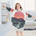 thumbnail image 5 of FORMRS Wearable Blanket Hoodie with Sleeves for Kids Cozy Flannel Sweatshirt, Abstract Elephant, 5 of 7