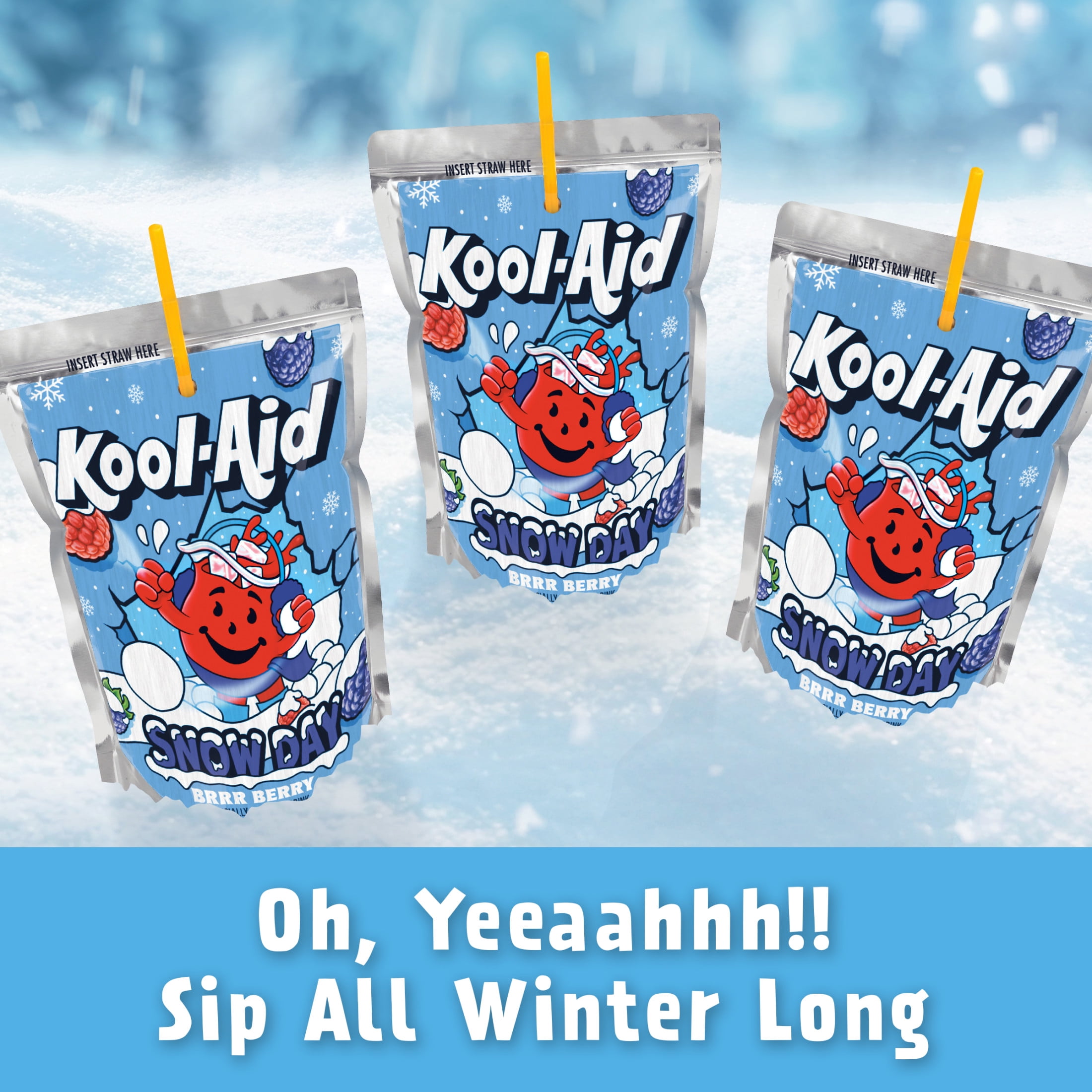 4 pack) Kool-Aid Snow Day Brrr Berry Artificially Flavored Drink