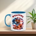 thumbnail image 2 of Rhodesian Ridgeback Patriotic Welcome for 4Th of July Independence Day 11oz Accent Two-tone Mug Ridgebacks Dog Lover Gifts Coffee Tea Cup - 00010, 2 of 5