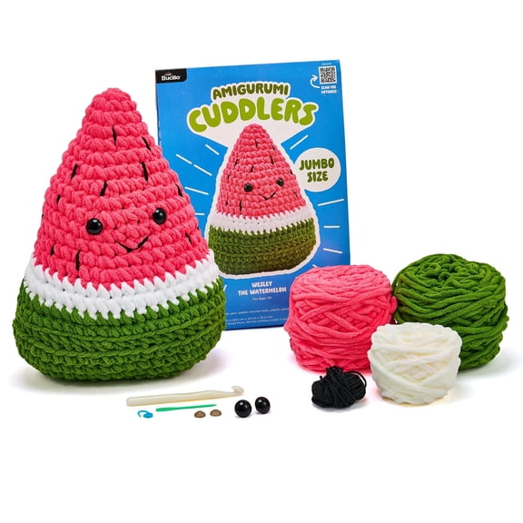 Bucilla Wesley the Watermelon Jumbo Amigurumi Crochet Kit, 10 in