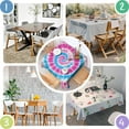 thumbnail image 4 of Pink Blue Tie Dye Spiral Square Tablecloth,Waterproof Square Table Cover,Wipeable Spillproof Washable Table Cover for Home Kitchen Party Decor 42"X42"(107x107cm), 4 of 6