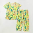 thumbnail image 2 of Fainosmny Women Cotton Pajamas Set Short Sleeve Top Capri Pants Sleepwear Plus, 2 of 8