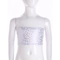 thumbnail image 3 of Jowowha Kids Girls Leopard Print Strapless Tube Ballet Dance Crop Tank Top Gymnastics Sports Vest Silver 150, 3 of 6