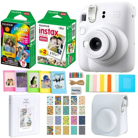 FUJIFILM INSTAX MINI 12 Instant Film Camera (Clay White)   Accessories