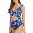 thumbnail image 4 of Alove Women's Ruffle Monokini Tie Swimsuits Beach Bathing Suit One Piece, 4 of 6