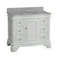 thumbnail image 2 of Katherine 42" Bathroom Vanity with White Cabinet and Carrara Marble Top, 2 of 5