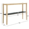 thumbnail image 3 of Safavieh Sigurd Scandinavian Wood and Leather Console Table, Black/Natural, 3 of 4