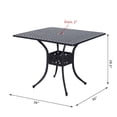 thumbnail image 2 of 36" Patio Dining Table, Outdoor Bistro Table with 2" Umbrella Hole, Cast Aluminum Frame, For Garden, Balcony, Black, 2 of 7