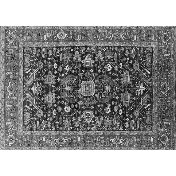 Ahgly Company Indoor Rectangle Oriental Gray Industrial Area Rugs, 2' x 3'