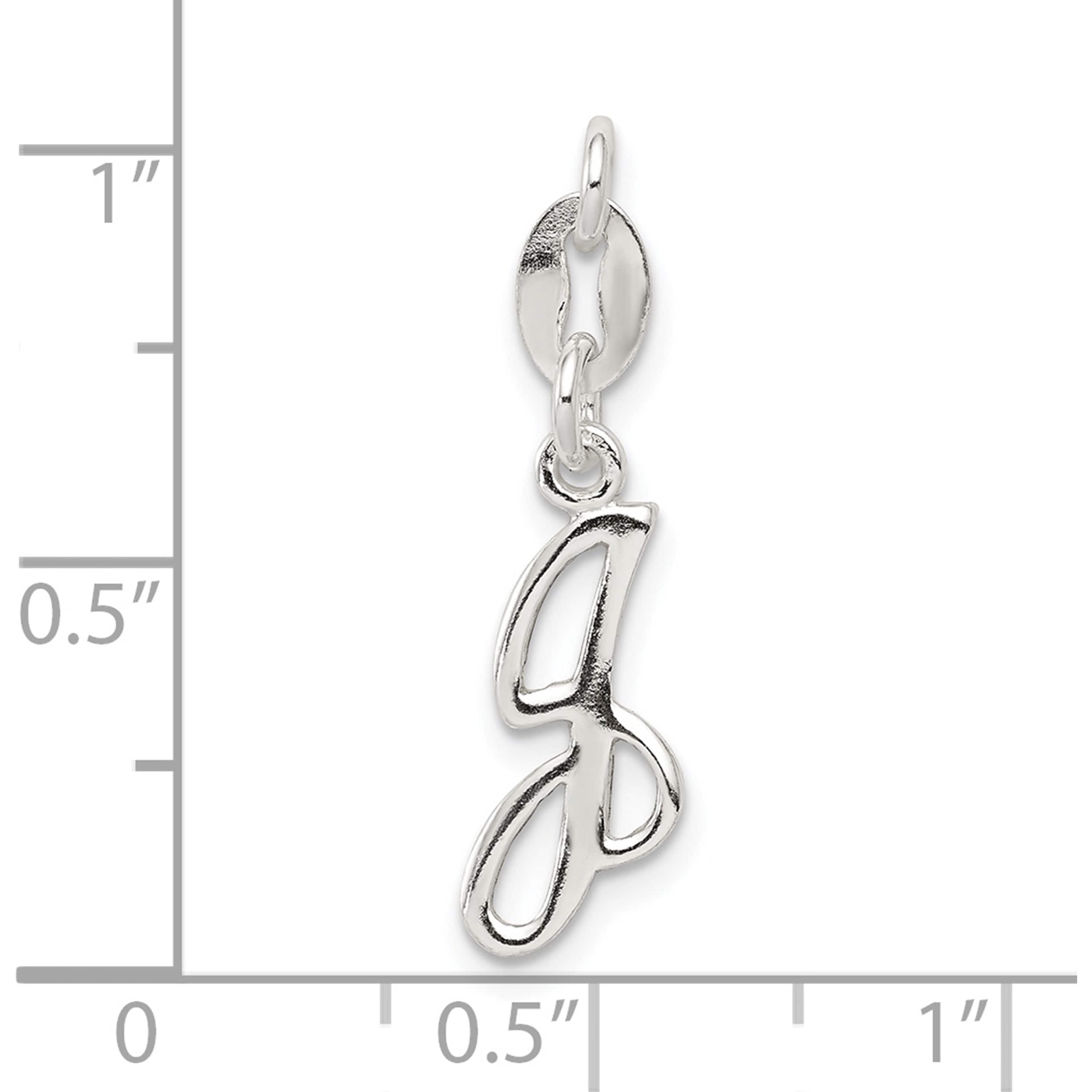 Sterling Silver Letter J Initial Charm Made In India qc6510j
