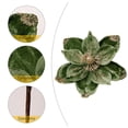 thumbnail image 4 of Artificial Glitter Magnolia Flower Picks, Lifelike Handcrafted Velvet Christmas Floral Ornaments for Christmas Tree, Wreath, Garland and Xmas Home, Party and Table Decoration,Green, 4 of 4