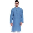 thumbnail image 1 of Royal Men's Cotton Blend Straigh Kurta Blue, 1 of 1