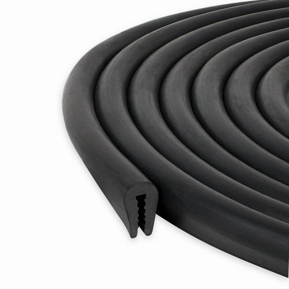 Black U Channel Edge Trim Seal EPDM 15/32" high x 19/64" Wide (3 Feet)