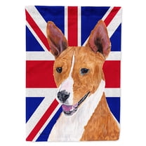 Basenji with English Union Jack British Flag Garden Flag
