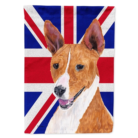 Basenji with English Union Jack British Flag Garden Flag