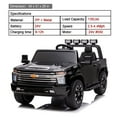 thumbnail image 2 of LUIBAS 24V Ride on Toy, 2 Seater Licensed Chevrolet Silverado HD with Remote Control, Battery Powered Kids Electric Ride on Truck for Boys Girls with Wear-Resistant EVA Tires, Music, Bluetooth, Black, 2 of 7