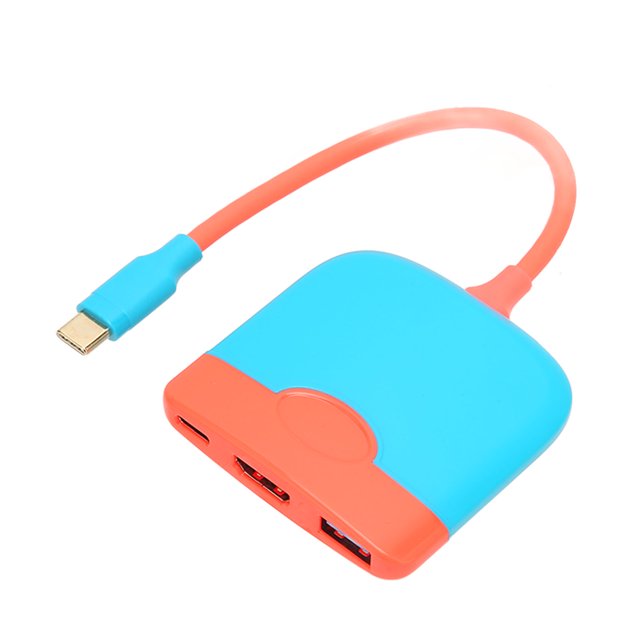 Adaptador de conversión USB Cto, convertidor de interfaz multimedia HD 3 en 1 USB USBC Hub creado magistralmente