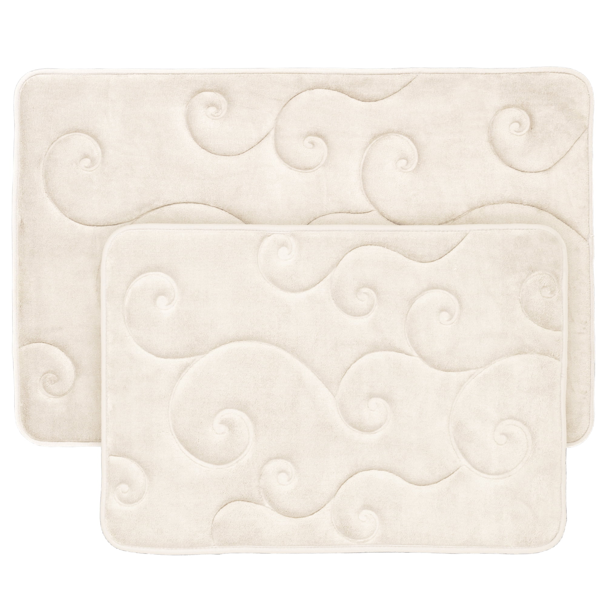 Lavish Home 2 Piece Memory Foam Bath Mat Set - Ivory, 1 unit - Foods Co.
