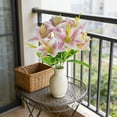 thumbnail image 4 of Plantas Verdes Artificiales De Plástico unidad de lirios artificiales rosas con tallos de plástico para decoraciones de bodas,centros de mesa para salas de estar y arreglos florales. Rkxzt, 4 of 8