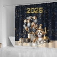 thumbnail image 4 of Happy New Year Shih Tzu Welcome 2025 Balloon Firework Party Shower Curtain Lion Dog Lover Gifts Waterproof Bathroom Bathtub Curtain - 01014, 4 of 5