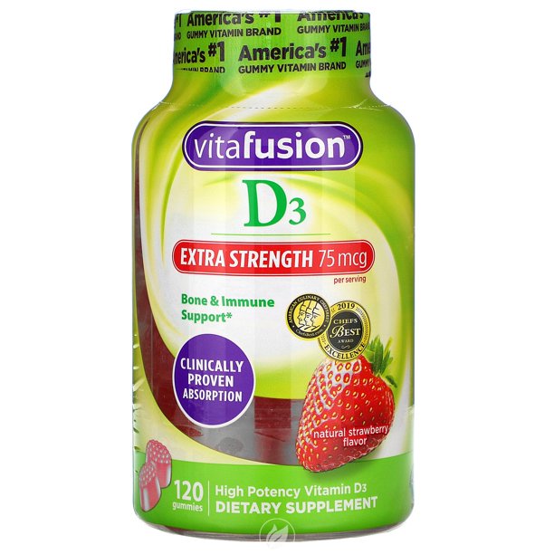 (2 Pack) Vitafusion Goodness Extra Strength Vitamin D 3000 Iu 120Sg