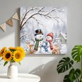thumbnail image 2 of Canvas Wall Art, Christmas Snowman Framed Canvas Prints for Bedroom Office, Xmas Deer Winter Pine Tree Branches Forest Large Gallery Wrapped Wall Decor for Home Office, Gifts, 16"x16" Ship Next Day, 2 of 9