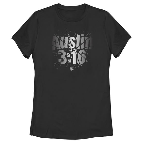 Women's WWE Austin 3:16 Shattered Logo Graphic Tee Black Large
