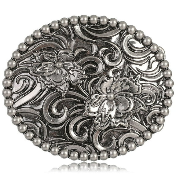 Huabola Calyn Antique Engraved Flower Solid Metal Belt Buckle Men Women Western Cowboy